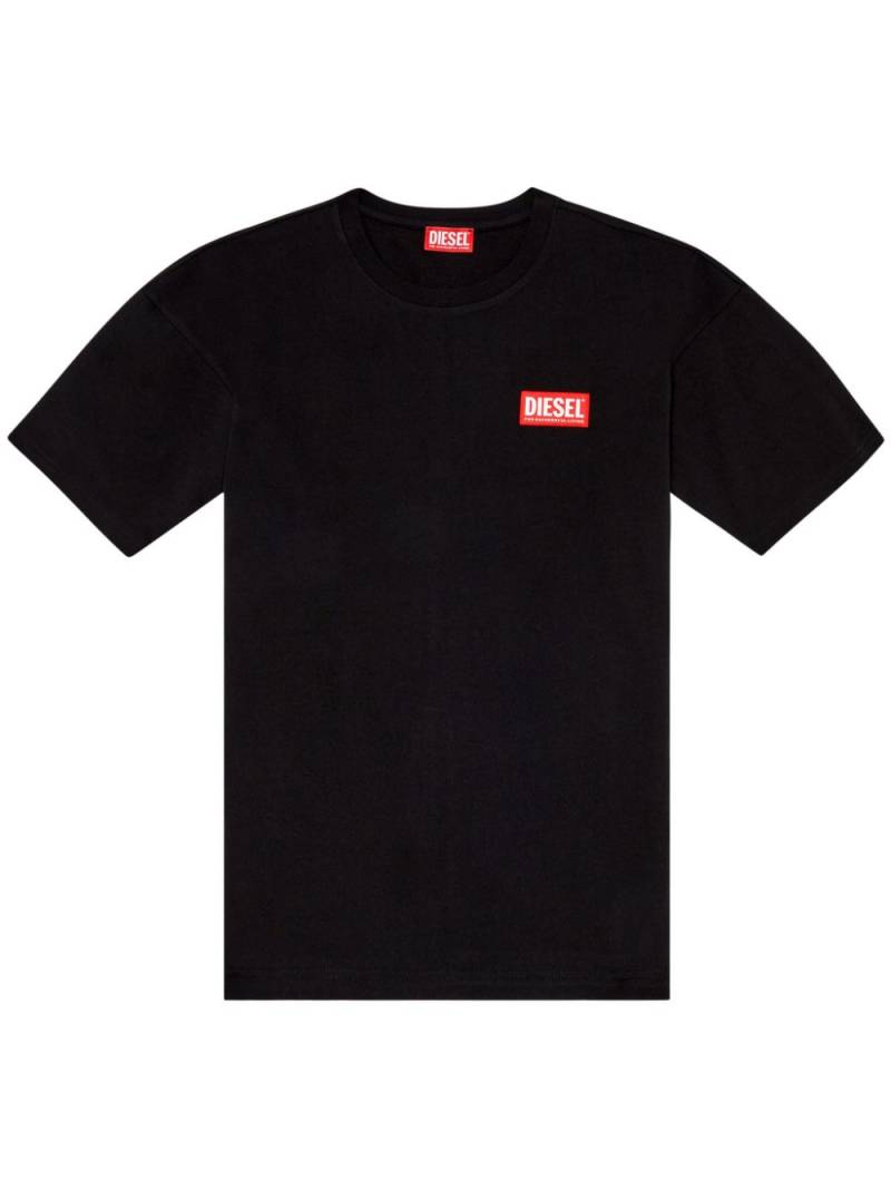 Diesel T-Nlabel-L1 logo-appliqué T-shirt - Black von Diesel