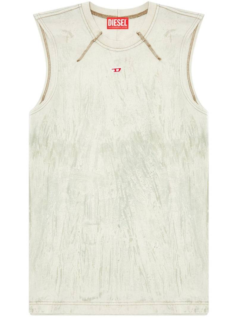 Diesel T-Scobi cracked tank top - White von Diesel