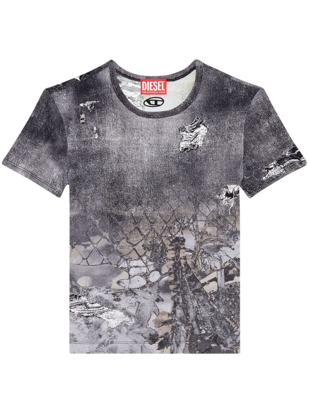 Diesel T-Uncski abstract-print T-shirt - Grey von Diesel