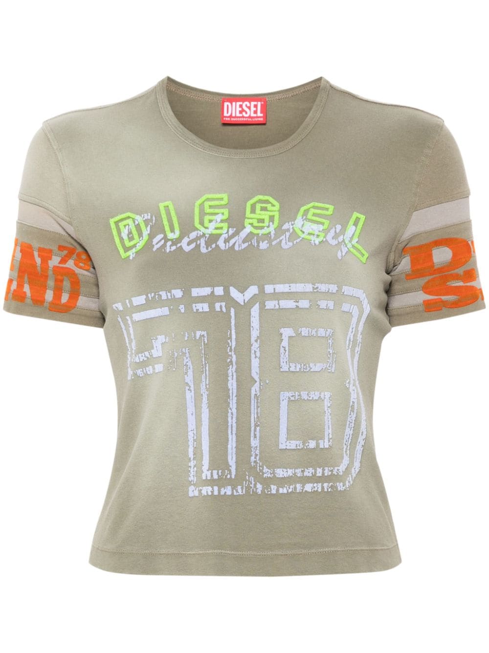 Diesel T-Uncusl flocked-logo T-shirt - Green von Diesel