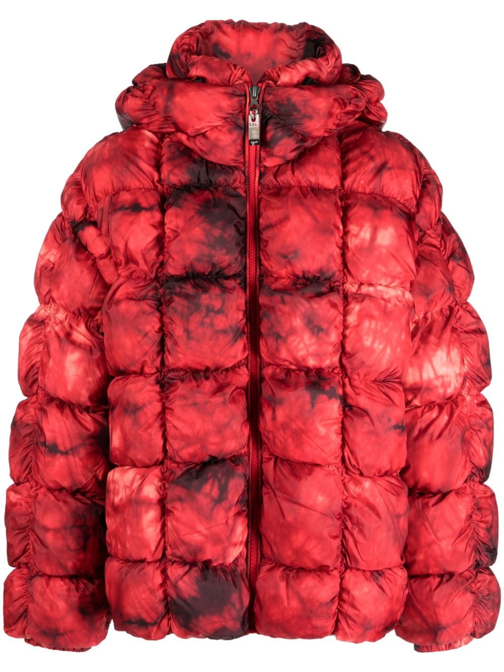 Diesel W-Ralle tie-dye hooded puffer jacket - Red von Diesel