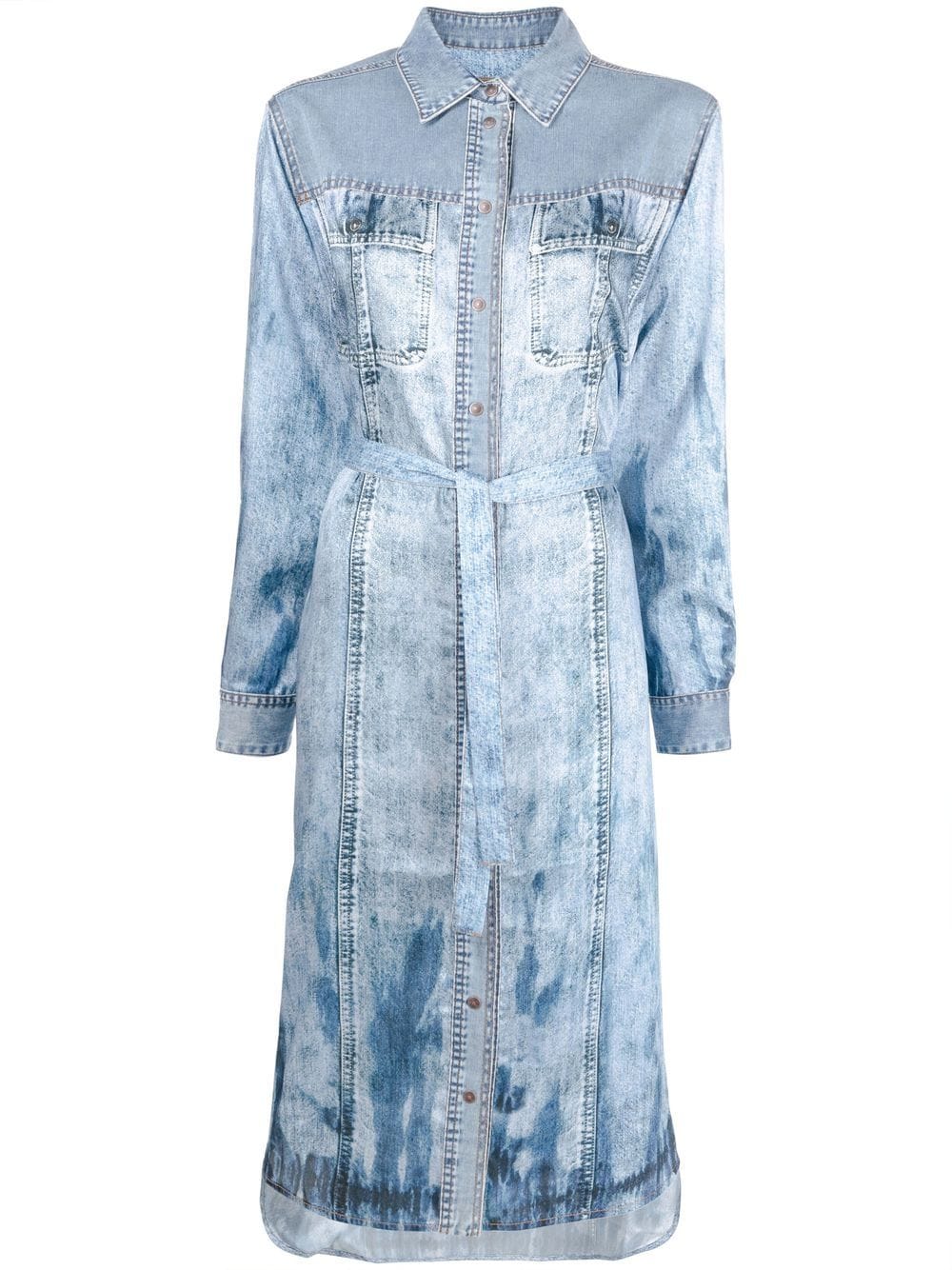 Diesel acid-wash denim shirtdress - Blue von Diesel