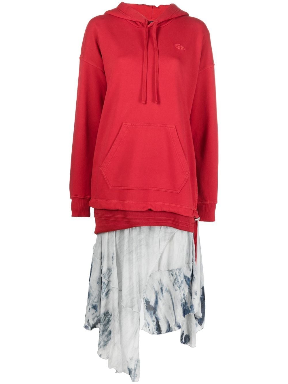 Diesel D-Rollier asymmetric hooded dress - Red von Diesel