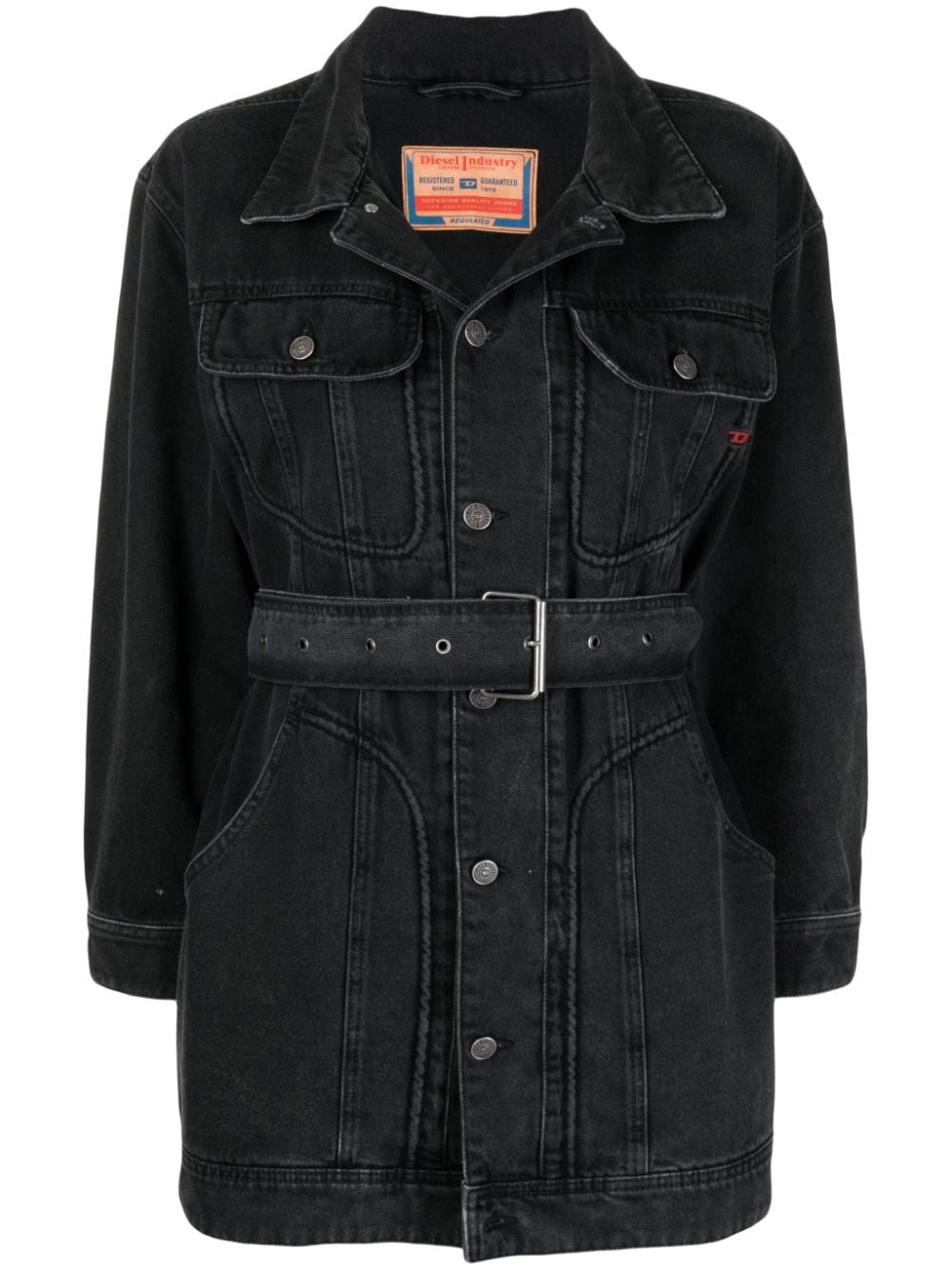 Diesel De-Flaminia belted denim jacket - Black von Diesel