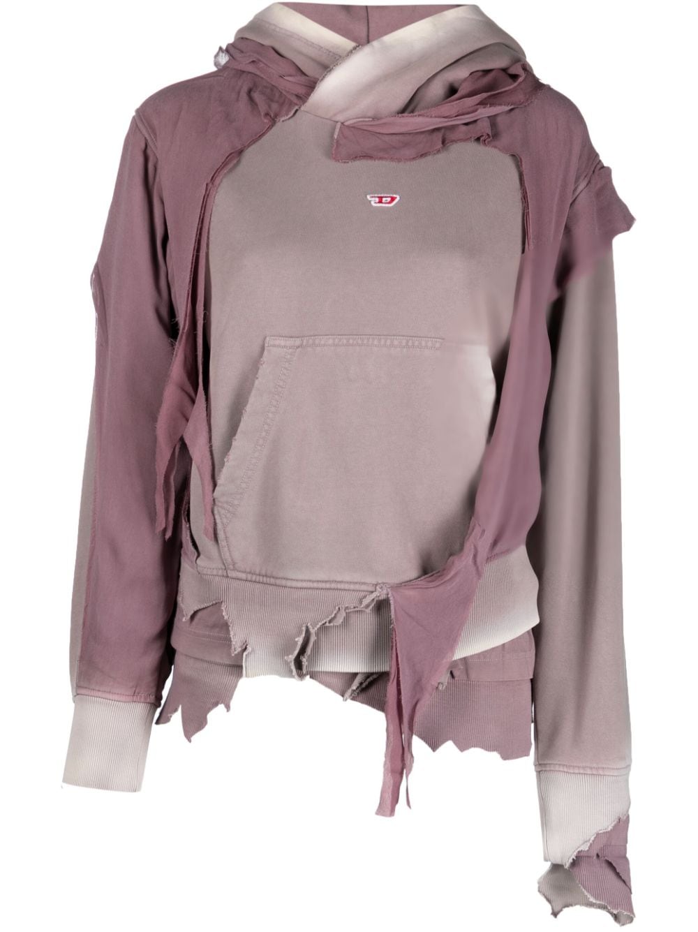 Diesel deconstructed-design cotton hoodie - Pink von Diesel