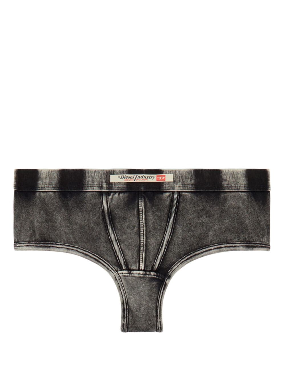 Diesel denim-effect jersey thong - Black von Diesel