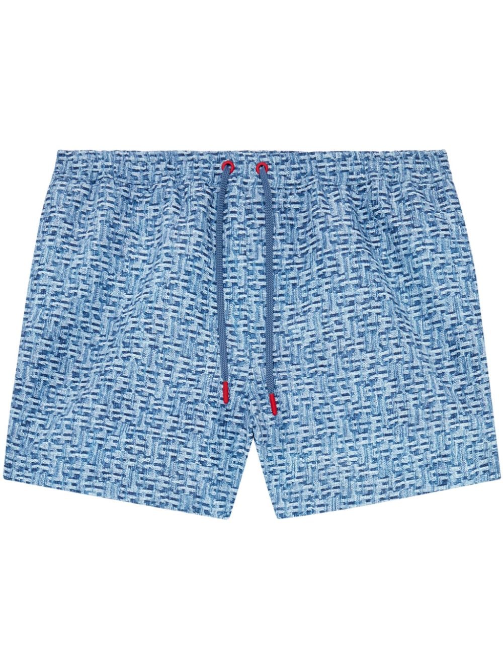 Diesel denim-print swim shorts - Blue von Diesel