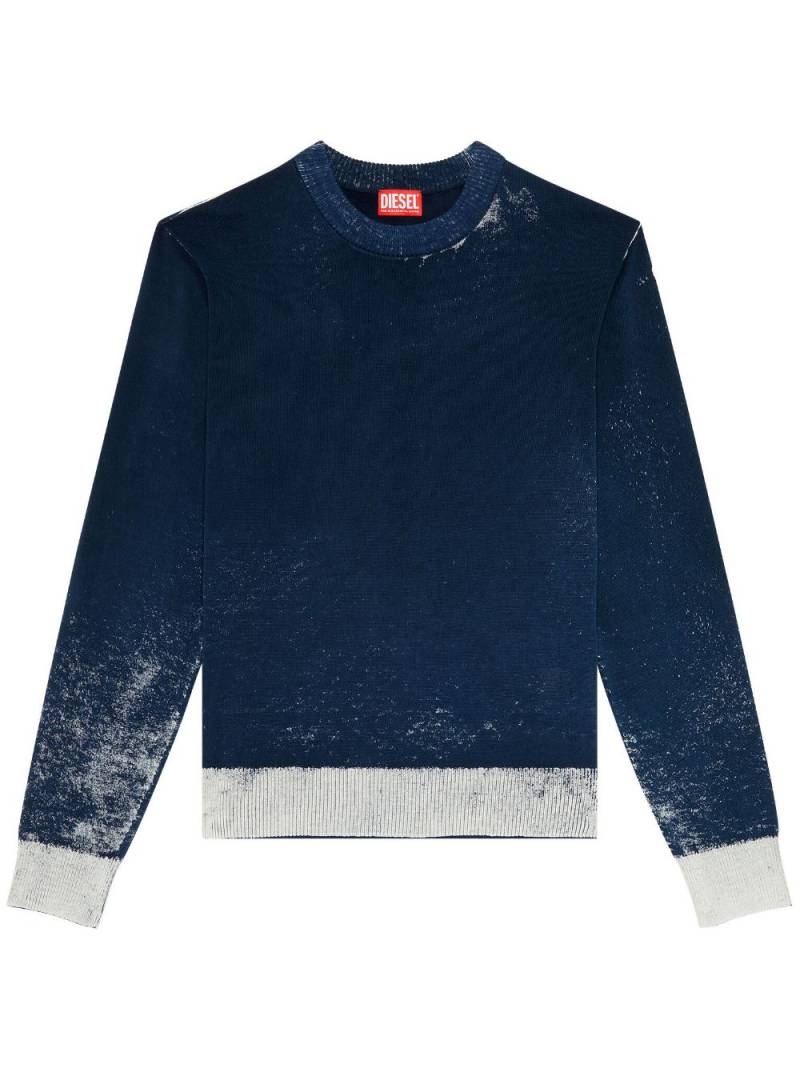 Diesel K-Larence-B reverse-print cotton jumper - Blue von Diesel