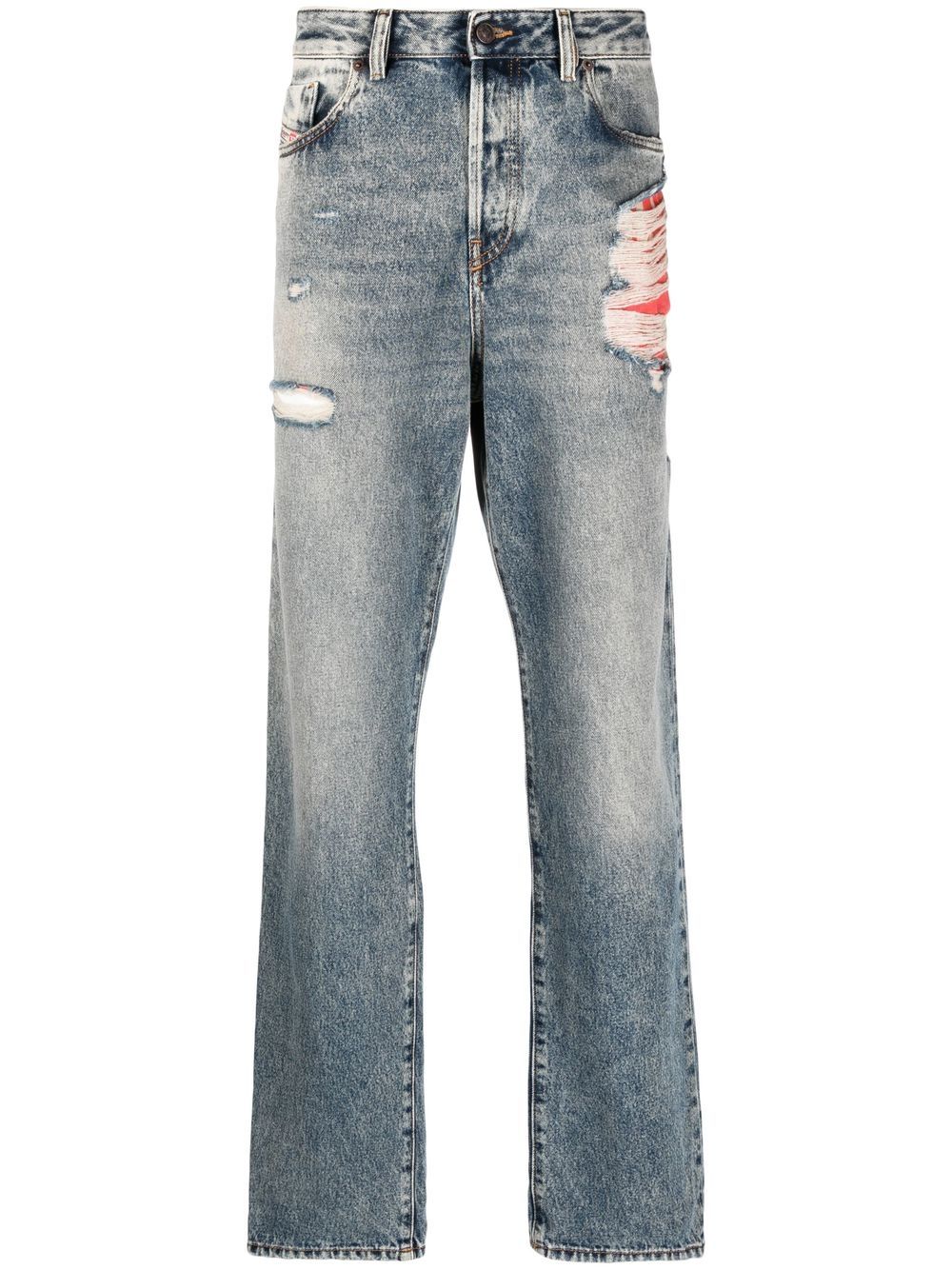 Diesel distressed-effect straight-leg jeans - Blue von Diesel