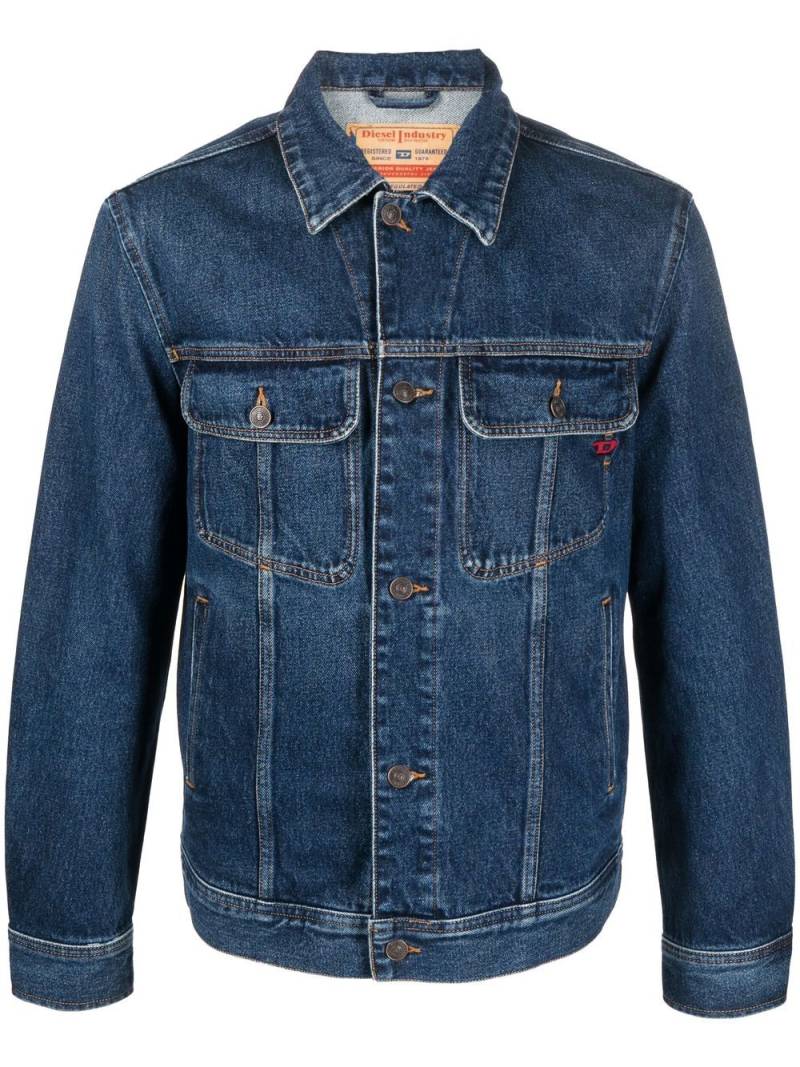 Diesel embroidered-logo denim jacket - Blue von Diesel