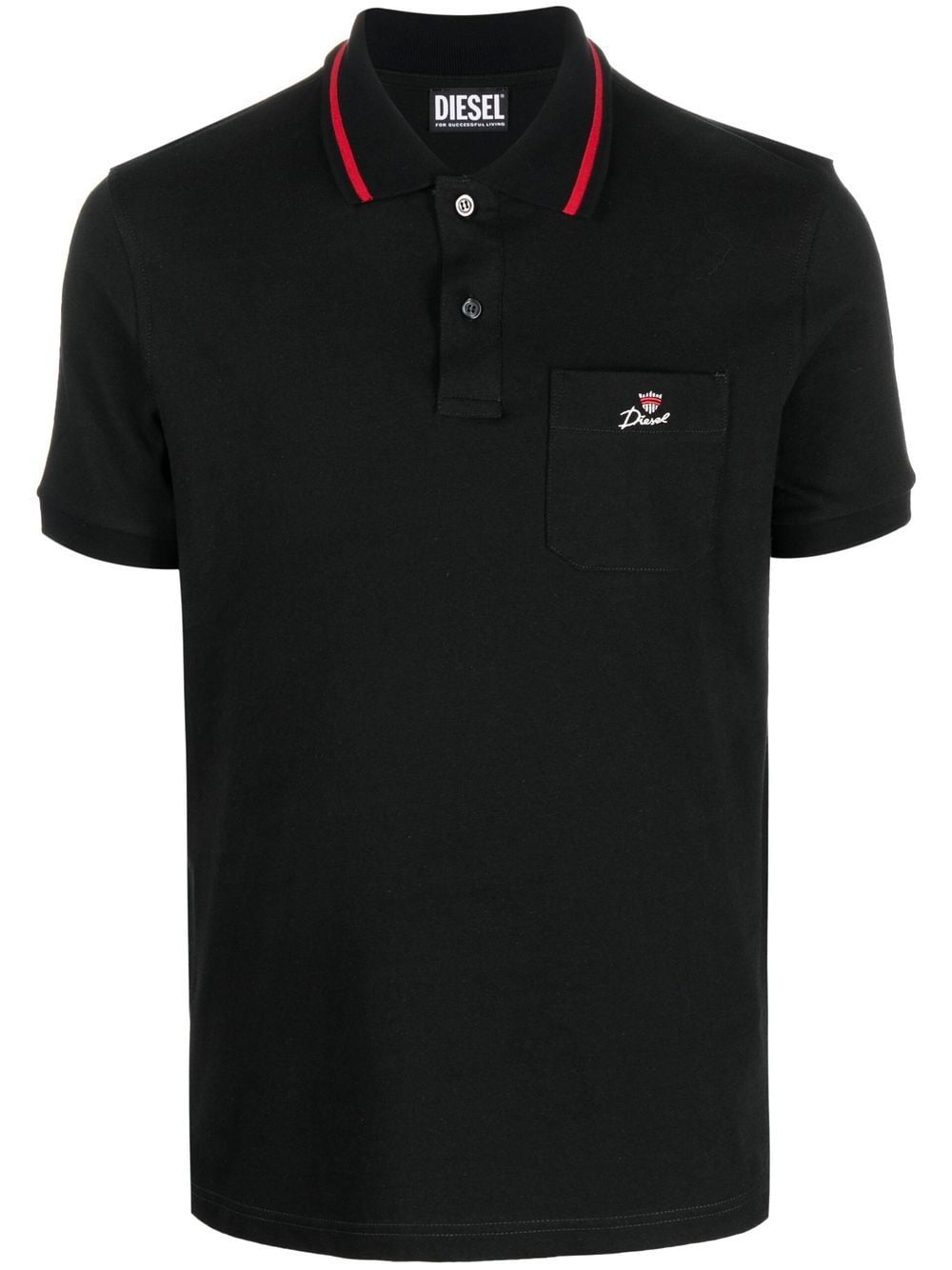 Diesel embroidered-logo polo shirt - Black von Diesel