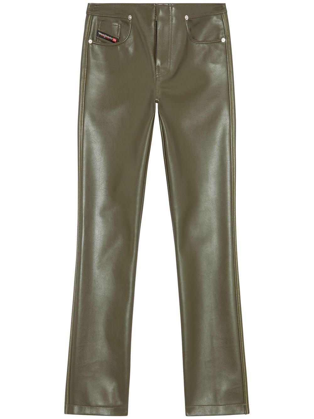 Diesel faux-leather straight-leg trousers - Green von Diesel