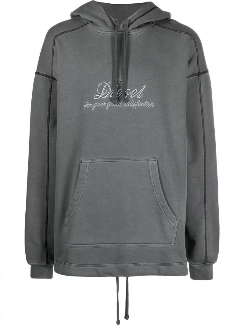 Diesel garment-dyed hoodie - Grey von Diesel
