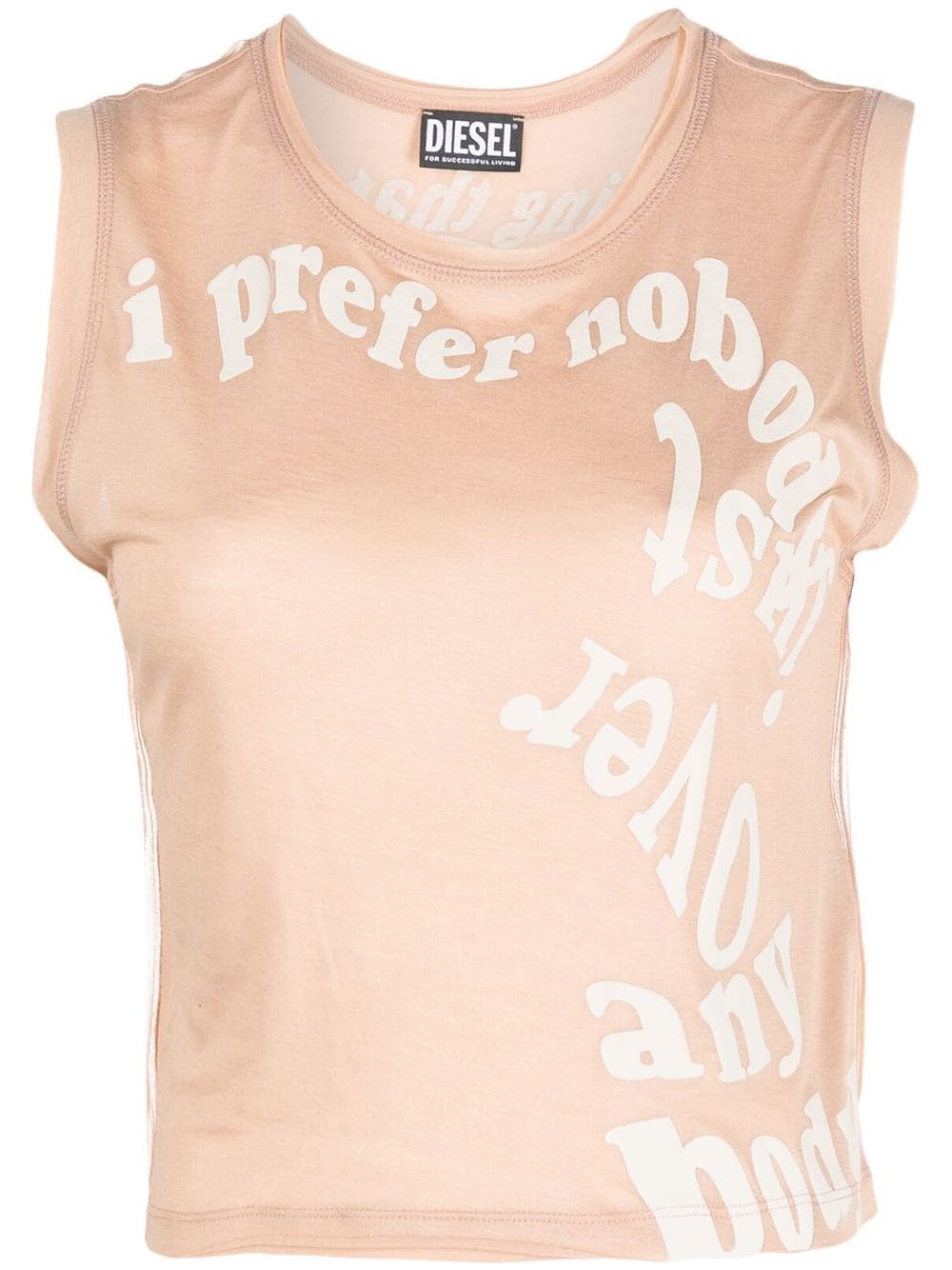 Diesel lettering-print sleeveless top - Neutrals von Diesel