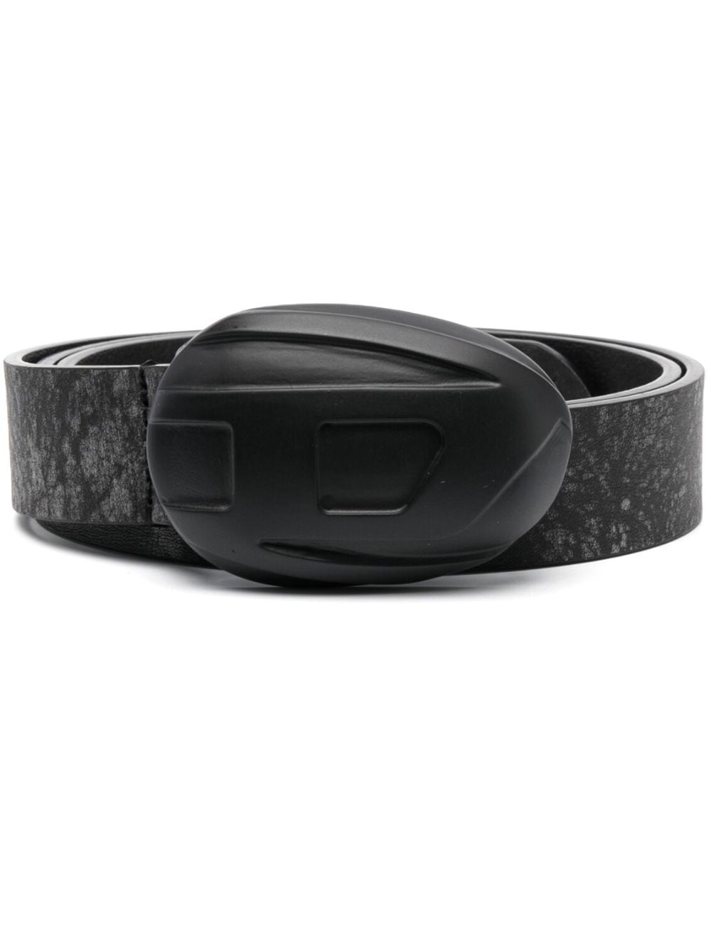 Diesel logo-buckle leather belt - Black von Diesel