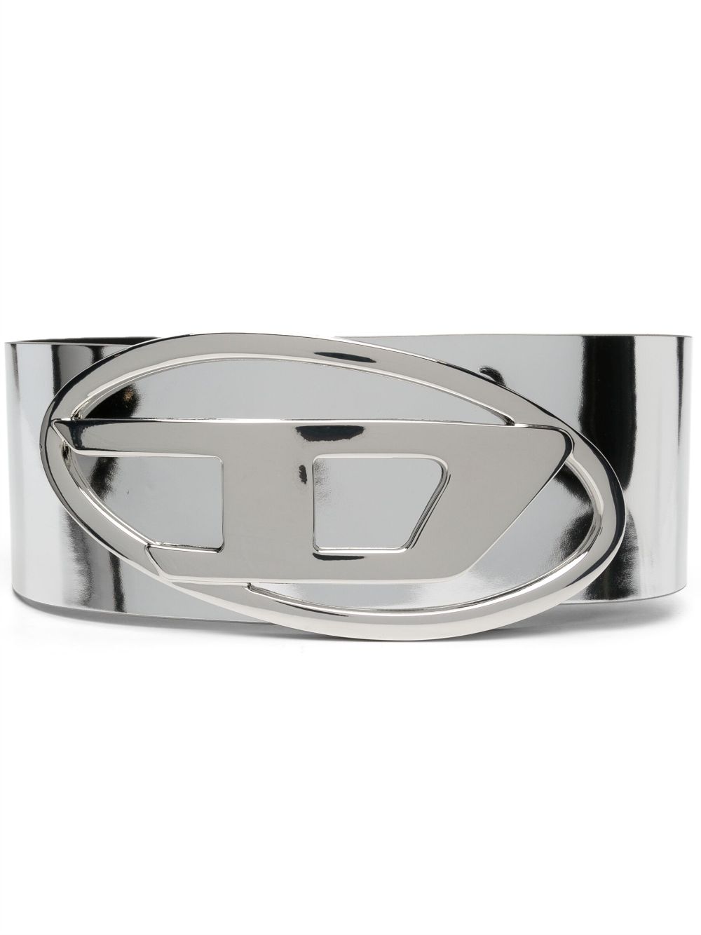 Diesel logo-buckle wide belt - Silver von Diesel