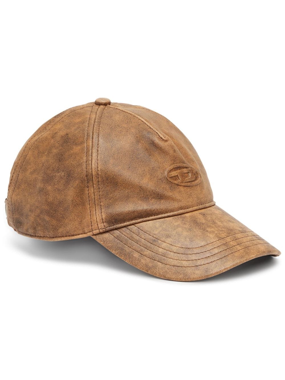 Diesel C-Bar leather baseball cap - Brown von Diesel