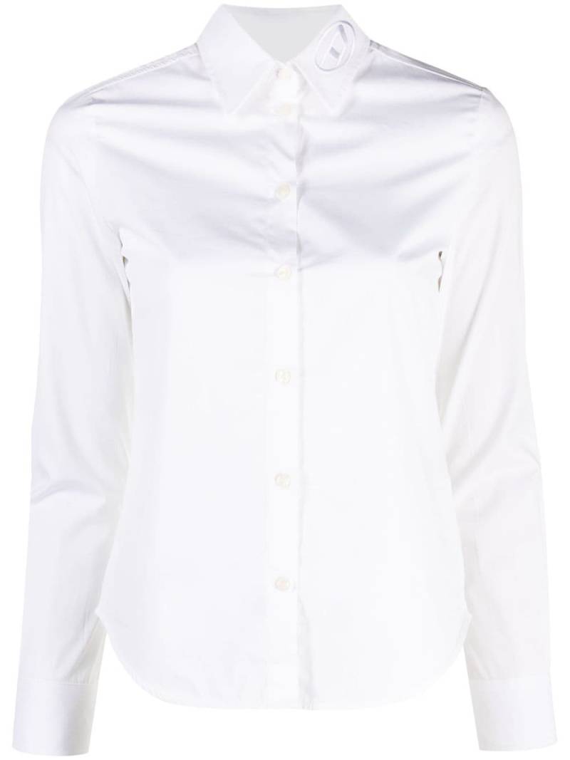 Diesel logo-embroidered cotton shirt - White von Diesel