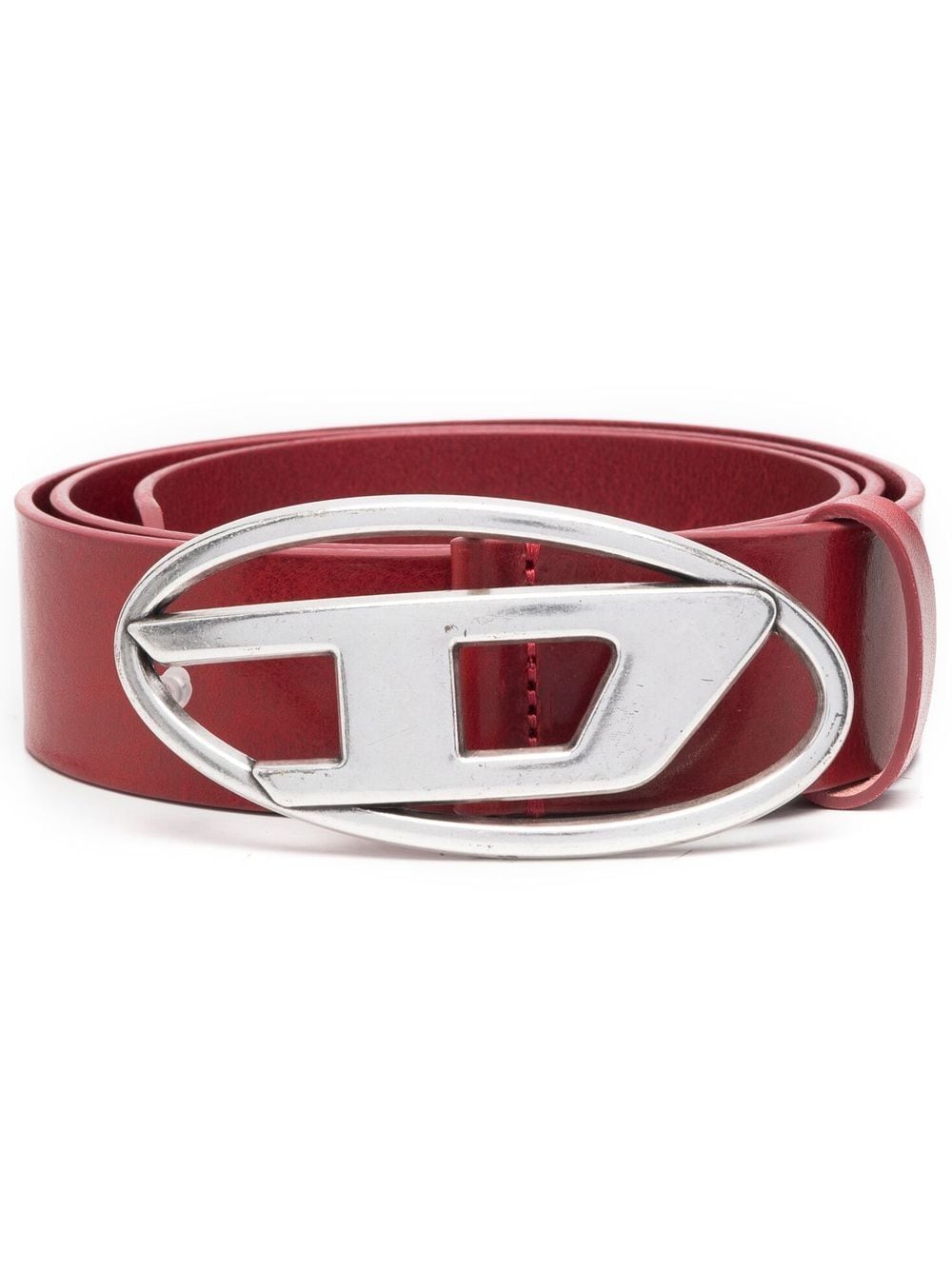 Diesel 1DR logo-buckle leather belt - Red von Diesel