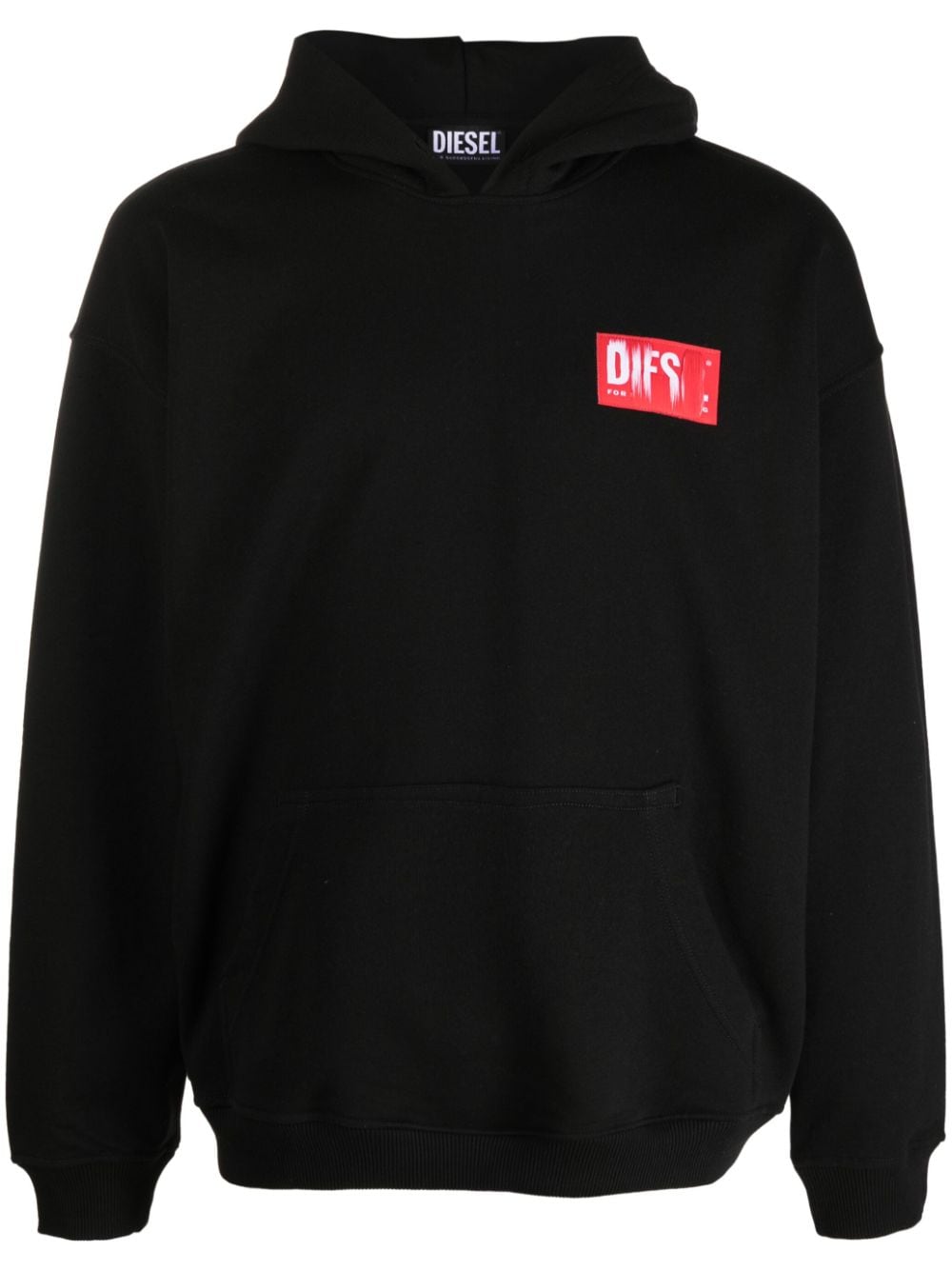 Diesel S-Nlabel logo-appliqué hoodie - Black von Diesel