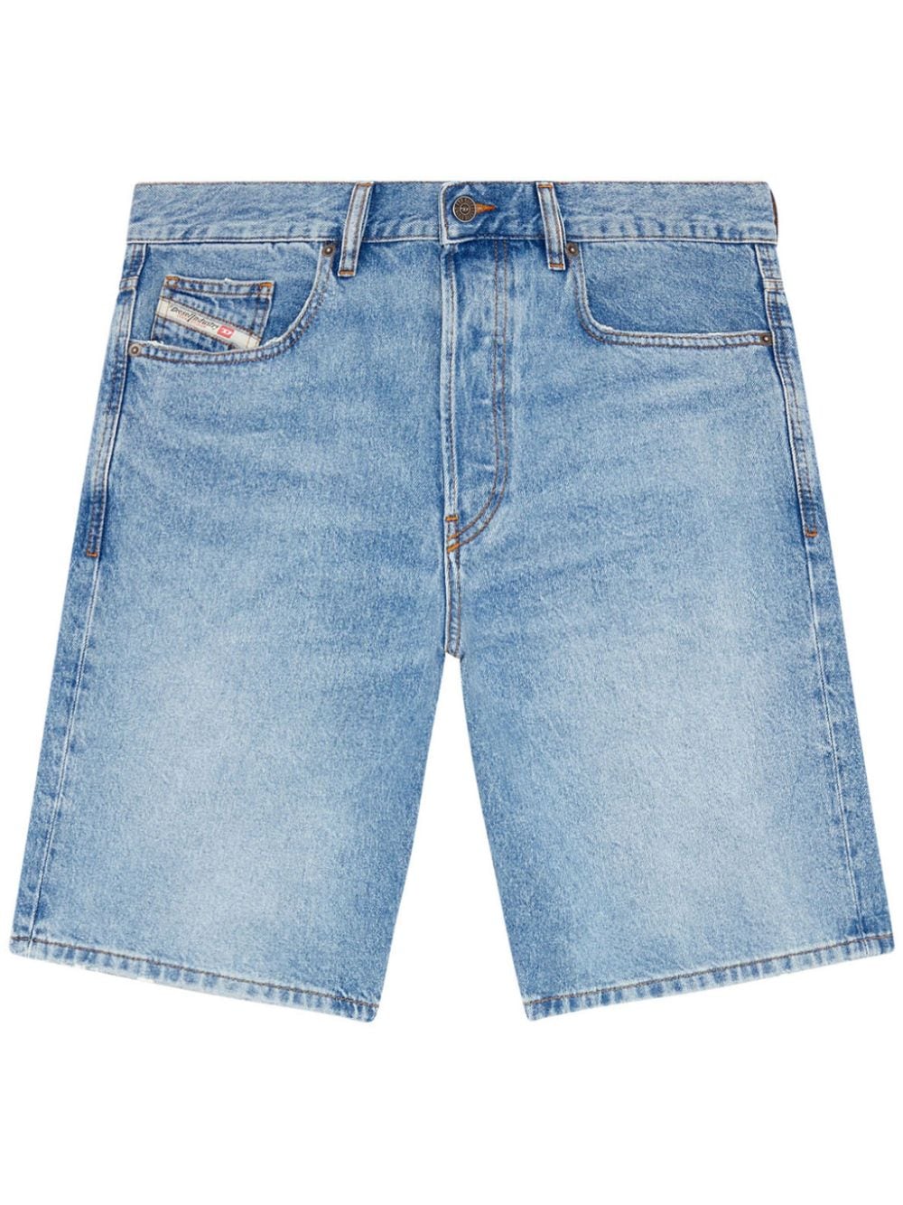 Diesel logo-appliqué denim shorts - Blue von Diesel