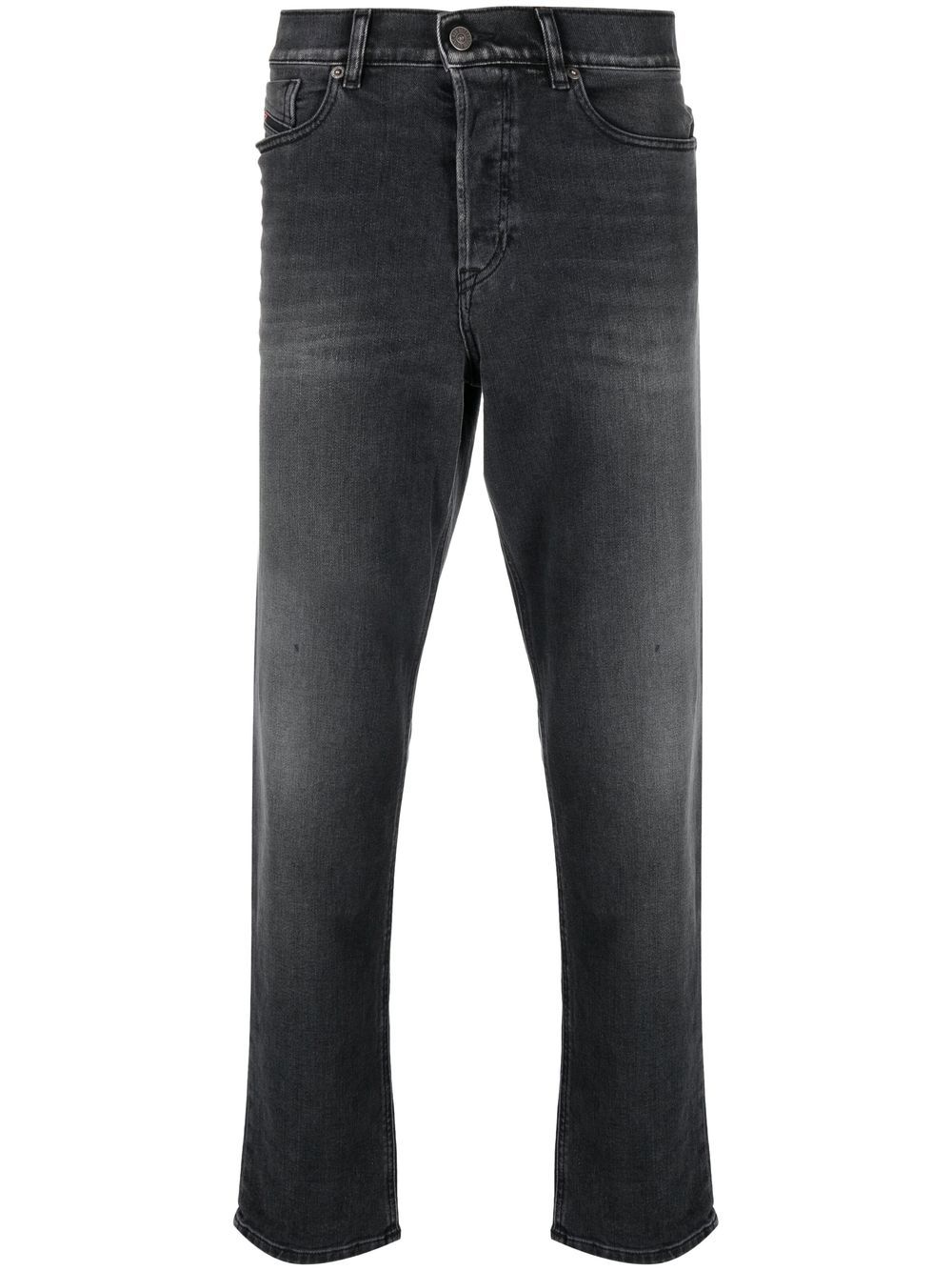 Diesel logo-patch straight-leg jeans - Black von Diesel