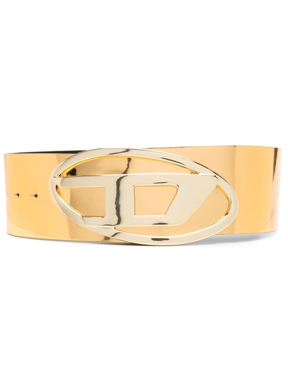 Diesel logo-plaque metallic belt - Gold von Diesel