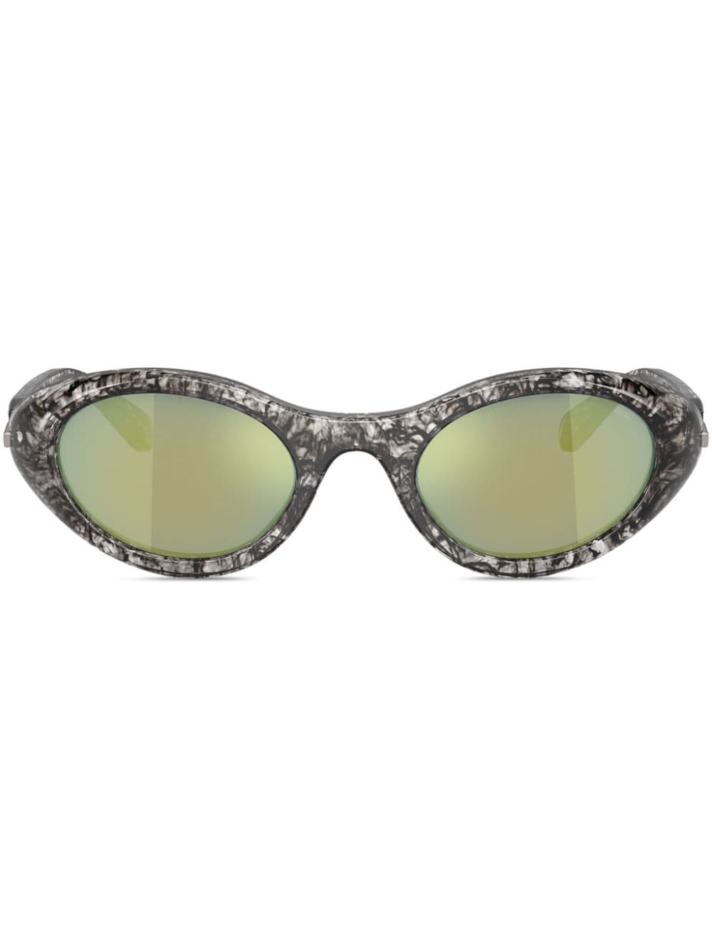 Diesel logo-plaque oval-frame sunglasses - Brown von Diesel