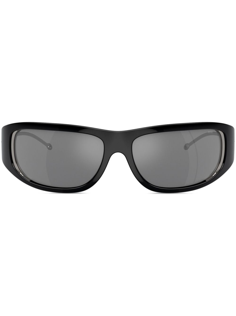 Diesel logo-plaque wraparound sunglasses - Black von Diesel