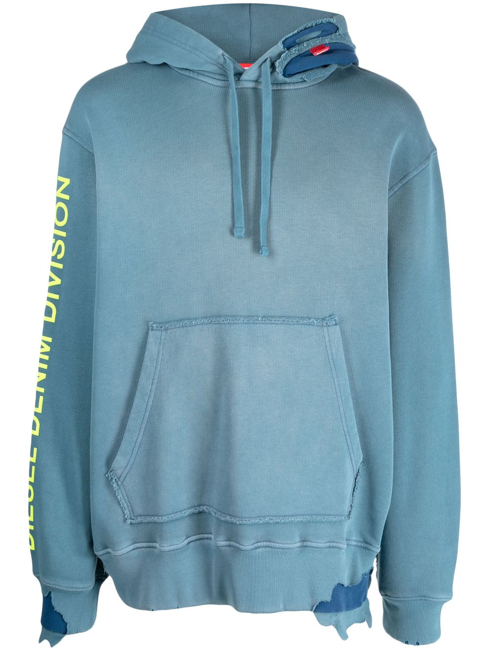 Diesel logo-print cotton hoodie - Blue von Diesel