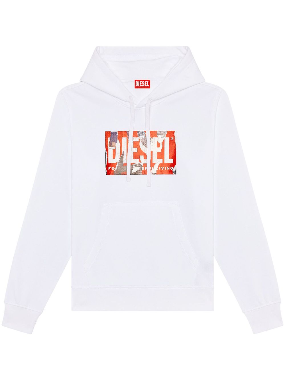 Diesel S-Ginn-Hood-L4 logo-print hoodie - White von Diesel