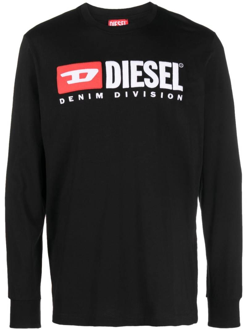 Diesel logo-print long-sleeve T-shirt - Black von Diesel