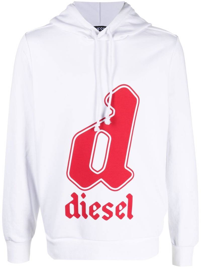 Diesel logo-print long-sleeve hoodie - White von Diesel