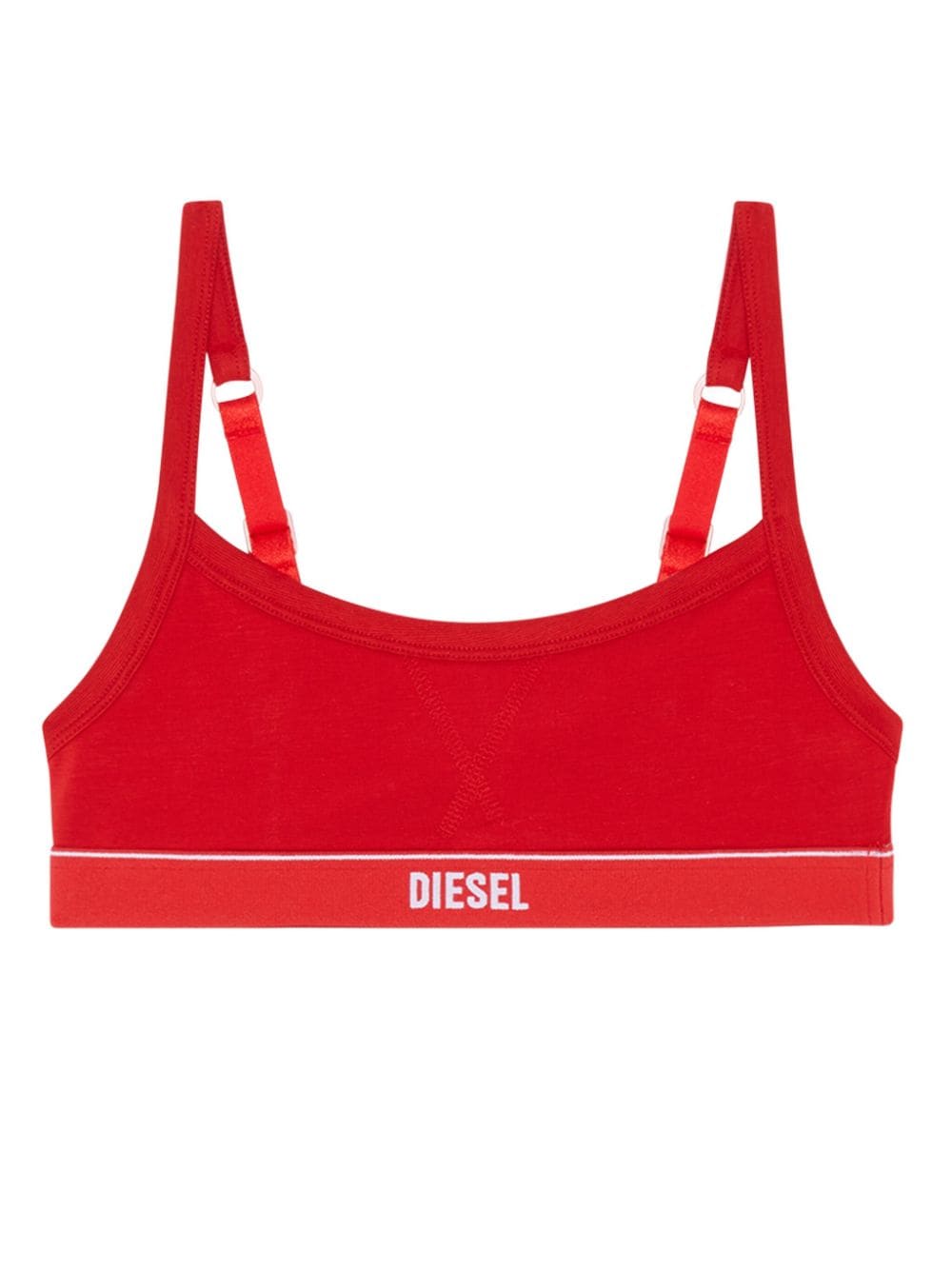 Diesel logo-underband stretch-cotton bralette - Red von Diesel