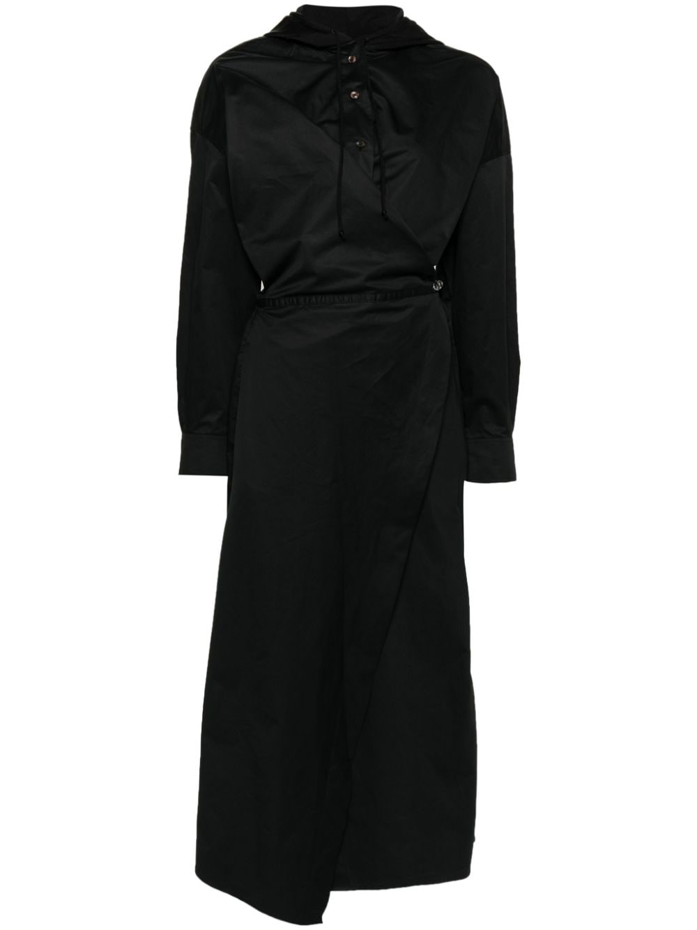 Diesel long-sleeved hooded wrap dress - Black von Diesel