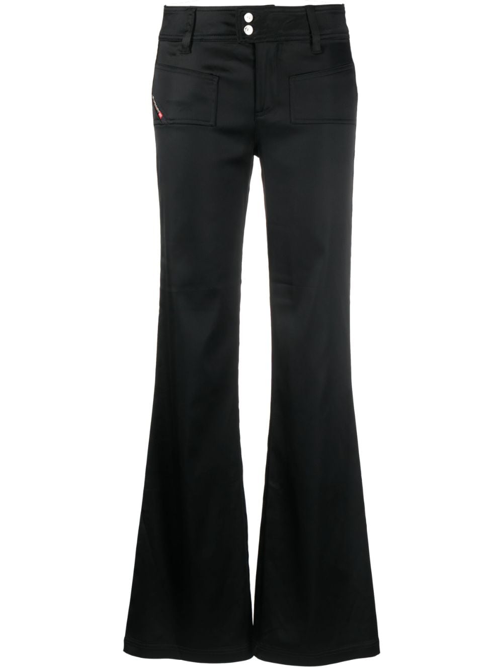 Diesel low-rise flared satin trousers - Black von Diesel