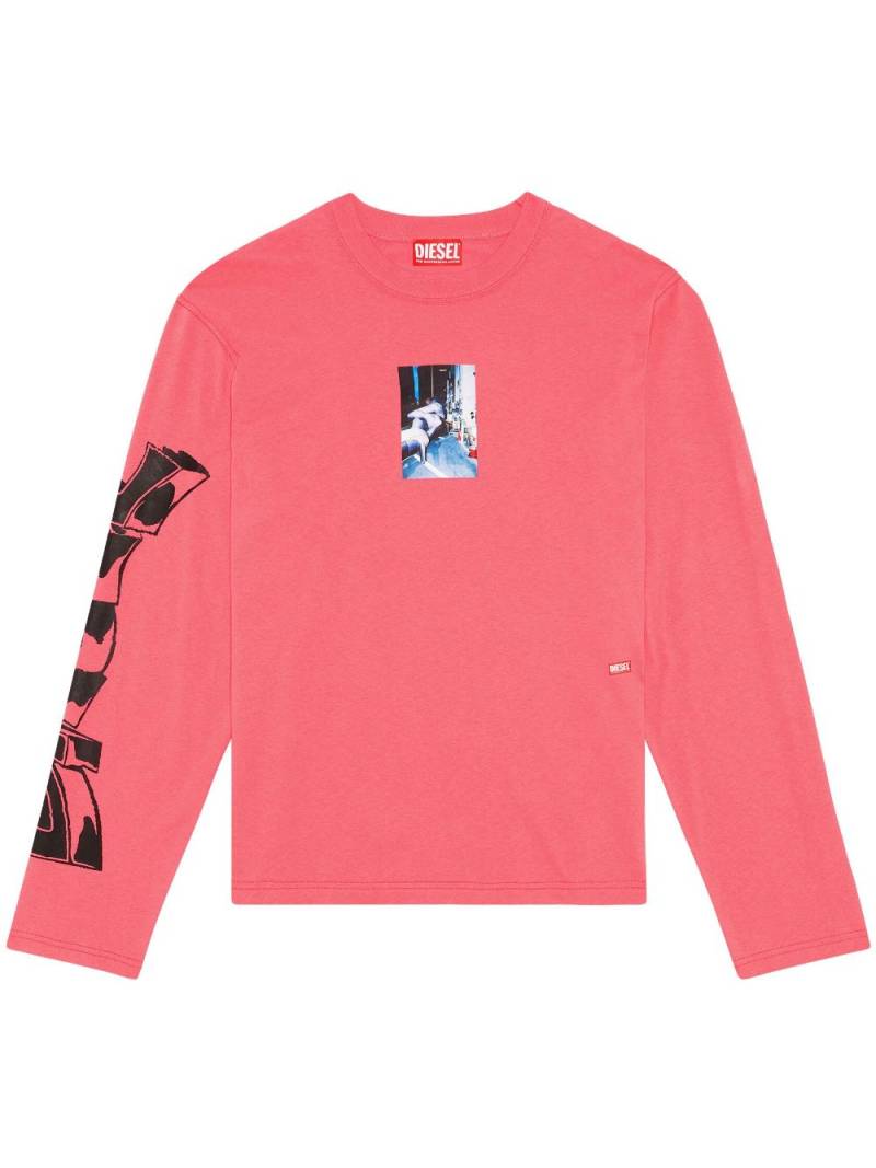 Diesel T-Crane-L2 long-sleeve T-shirt - Pink von Diesel