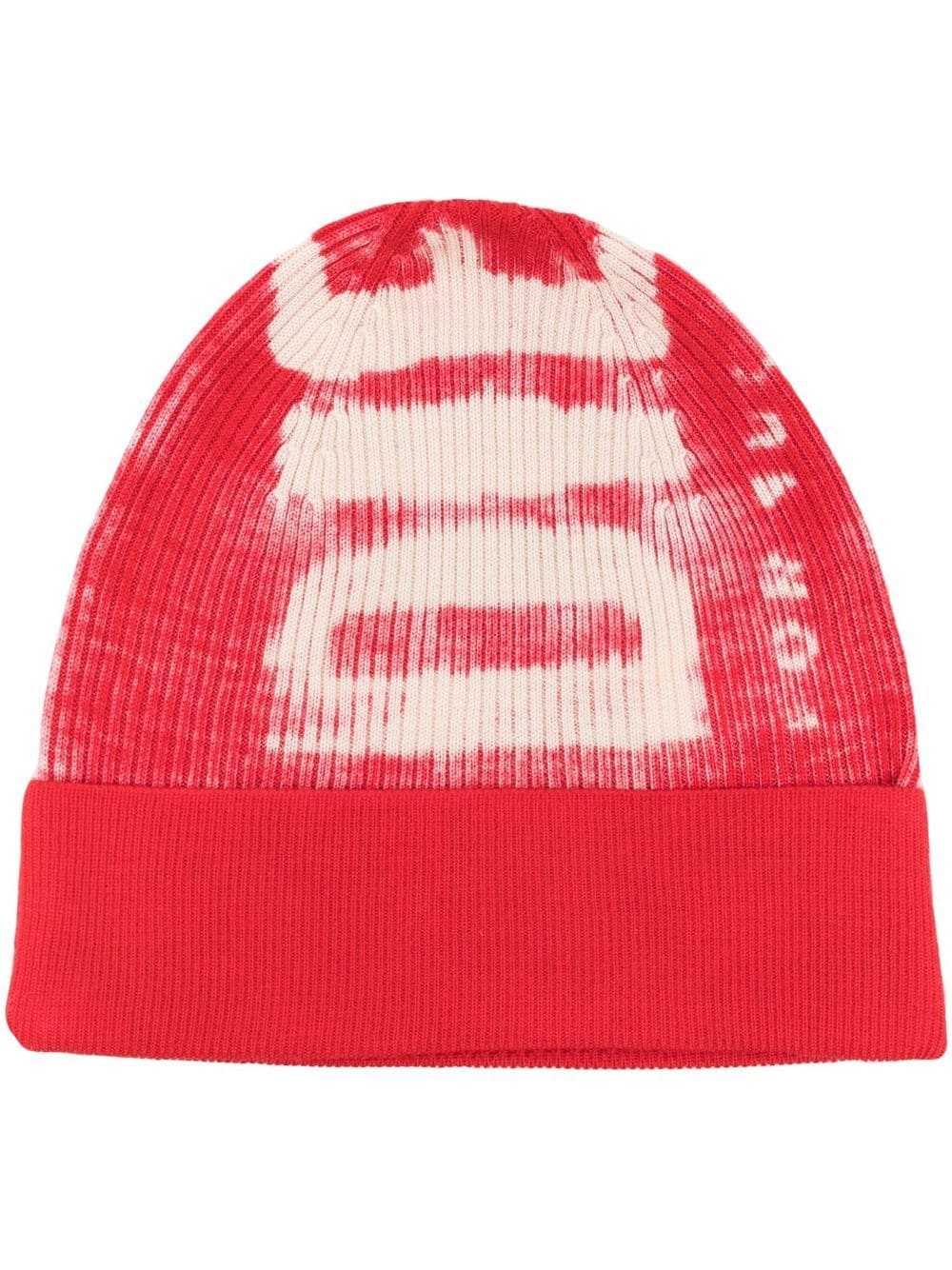 Diesel K-Atullus-Cap ribbed wool beanie - Red von Diesel