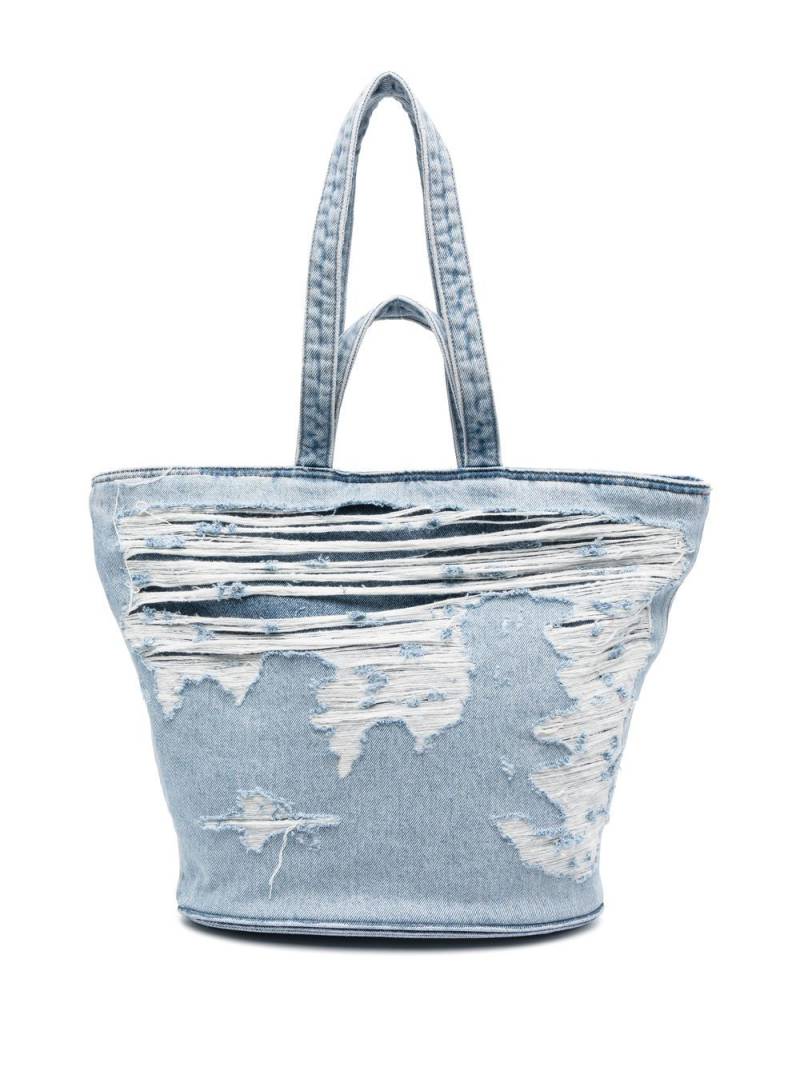 Diesel rip-detailed tote bag - Blue von Diesel