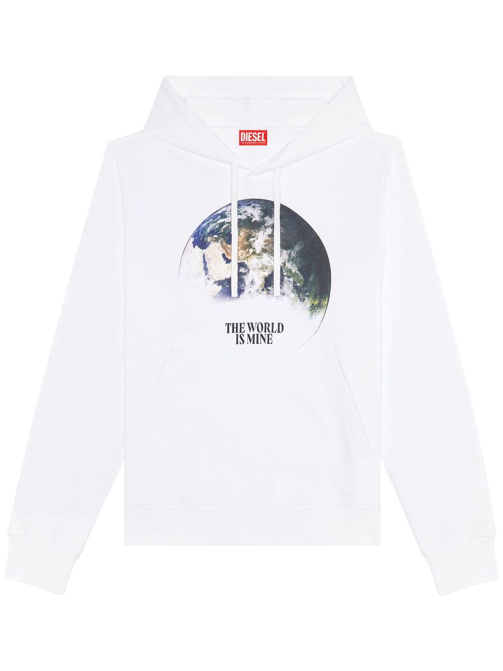 Diesel S-Ginn-Welt slogan-print hoodie - White von Diesel