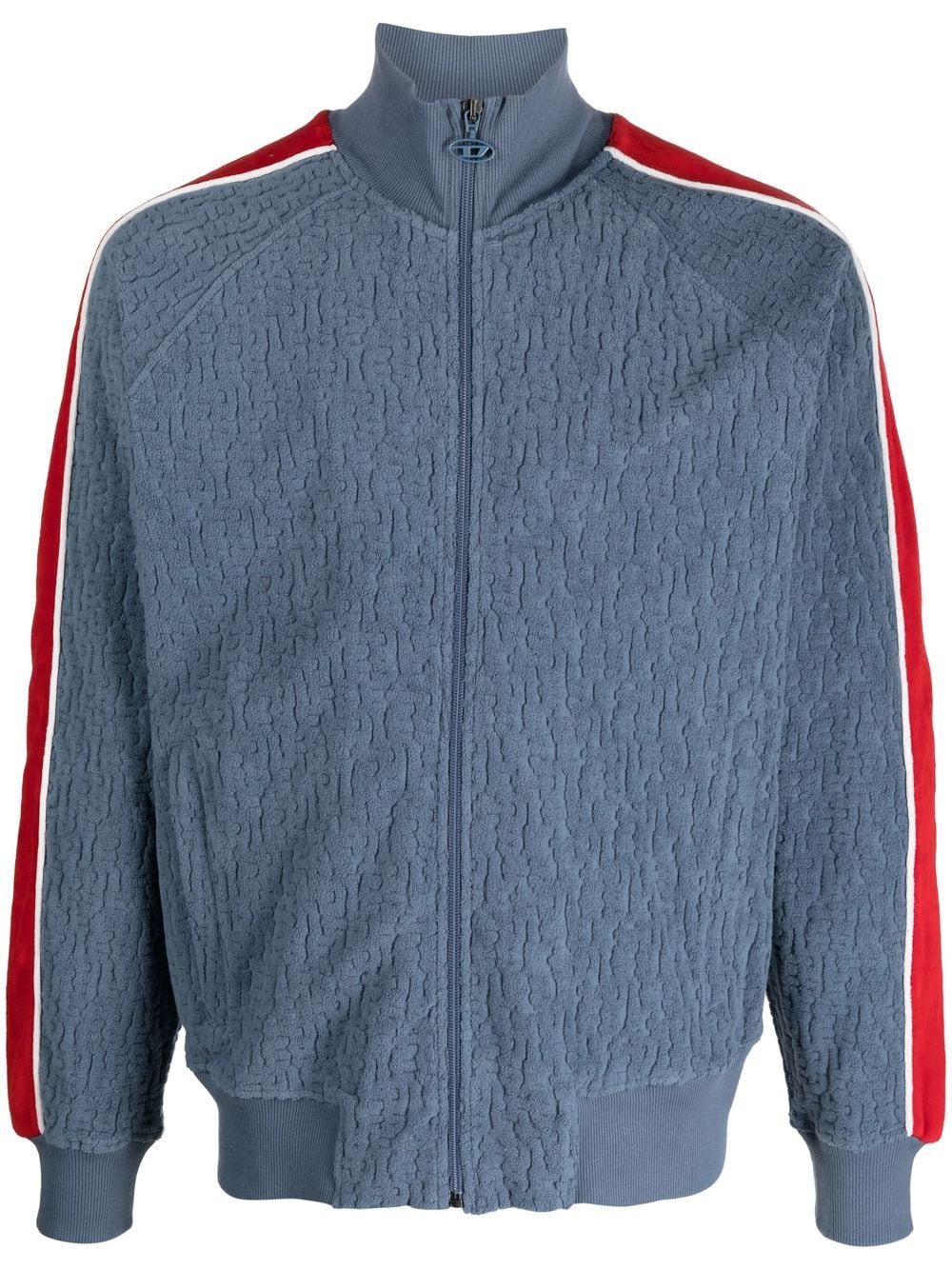 Diesel stripe-sleeve zip-up sweatshirt - Blue von Diesel