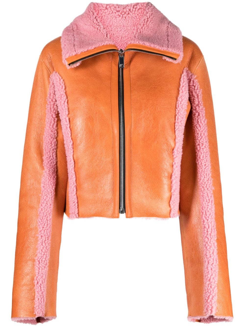 Diesel two-tone leather jacket - Orange von Diesel
