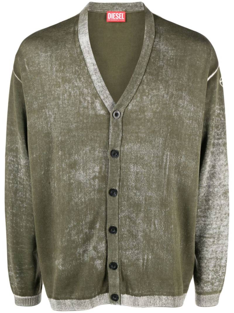 Diesel v-neck cotton cardigan - Green von Diesel