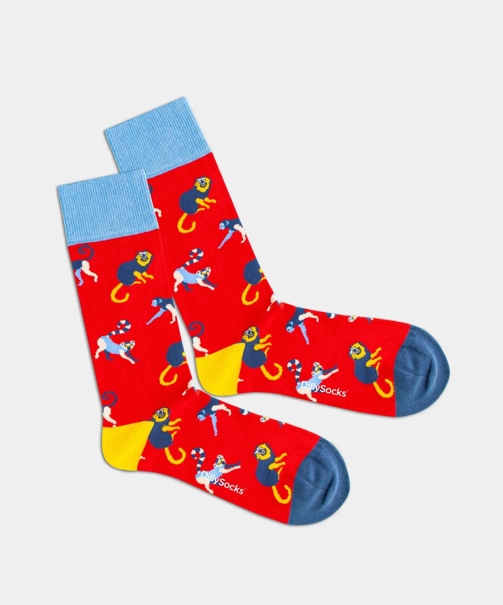 - Socken in Rot mit Tier Motiv/Muster von DillySocks