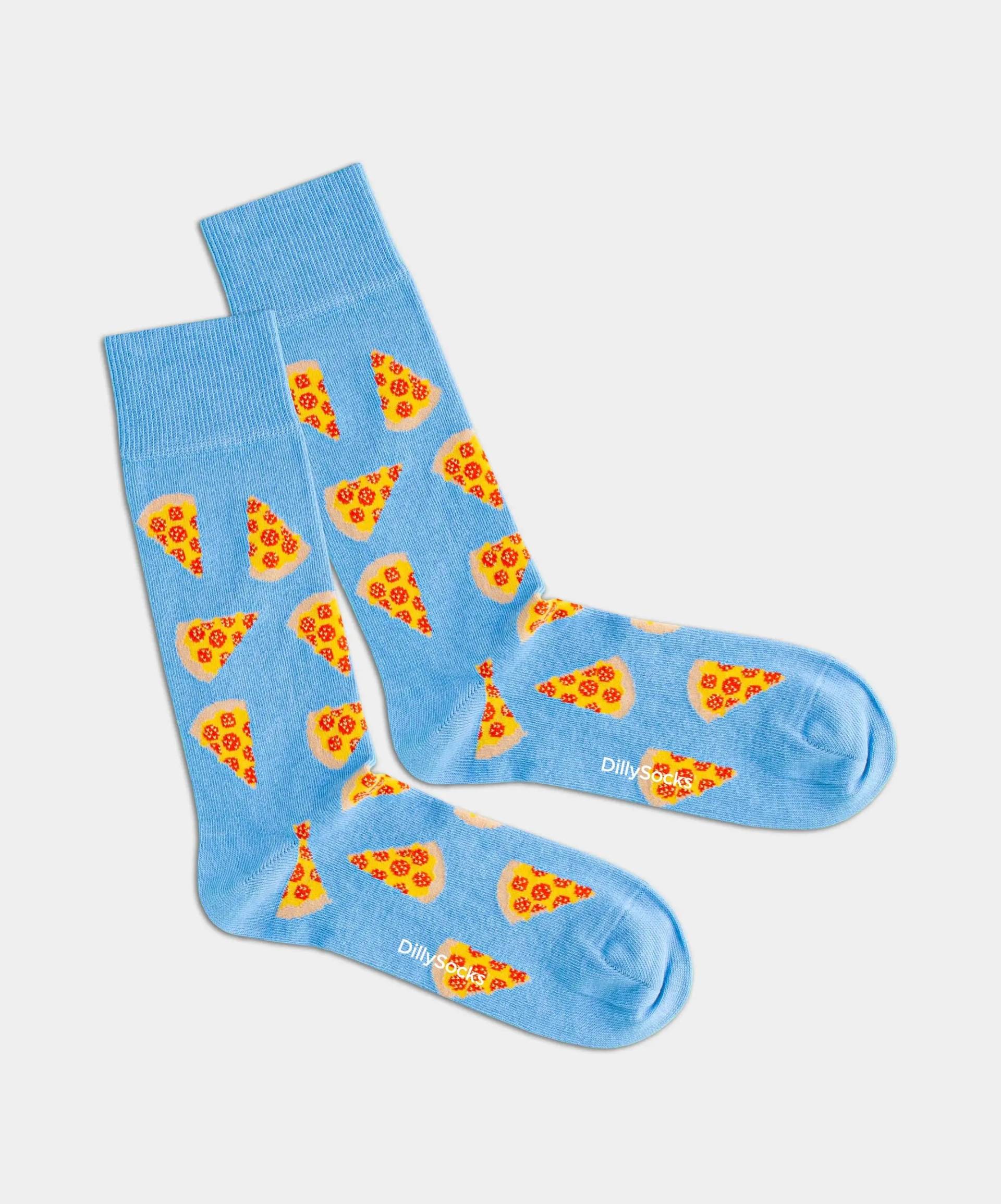 - Socken in Blau mit Essen Motiv/Muster von DillySocks