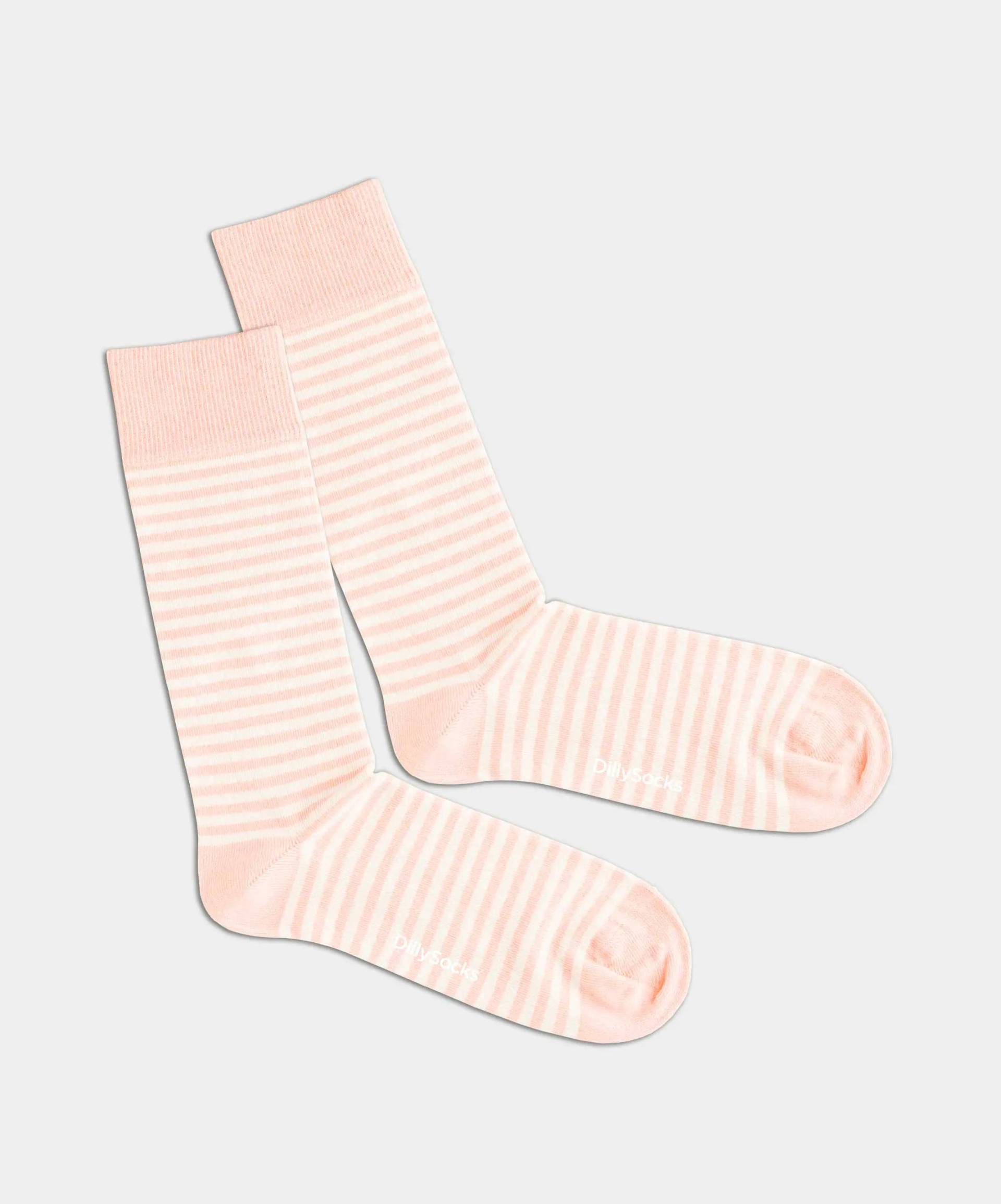 - Socken in Rosa mit Streifen Motiv/Muster von DillySocks