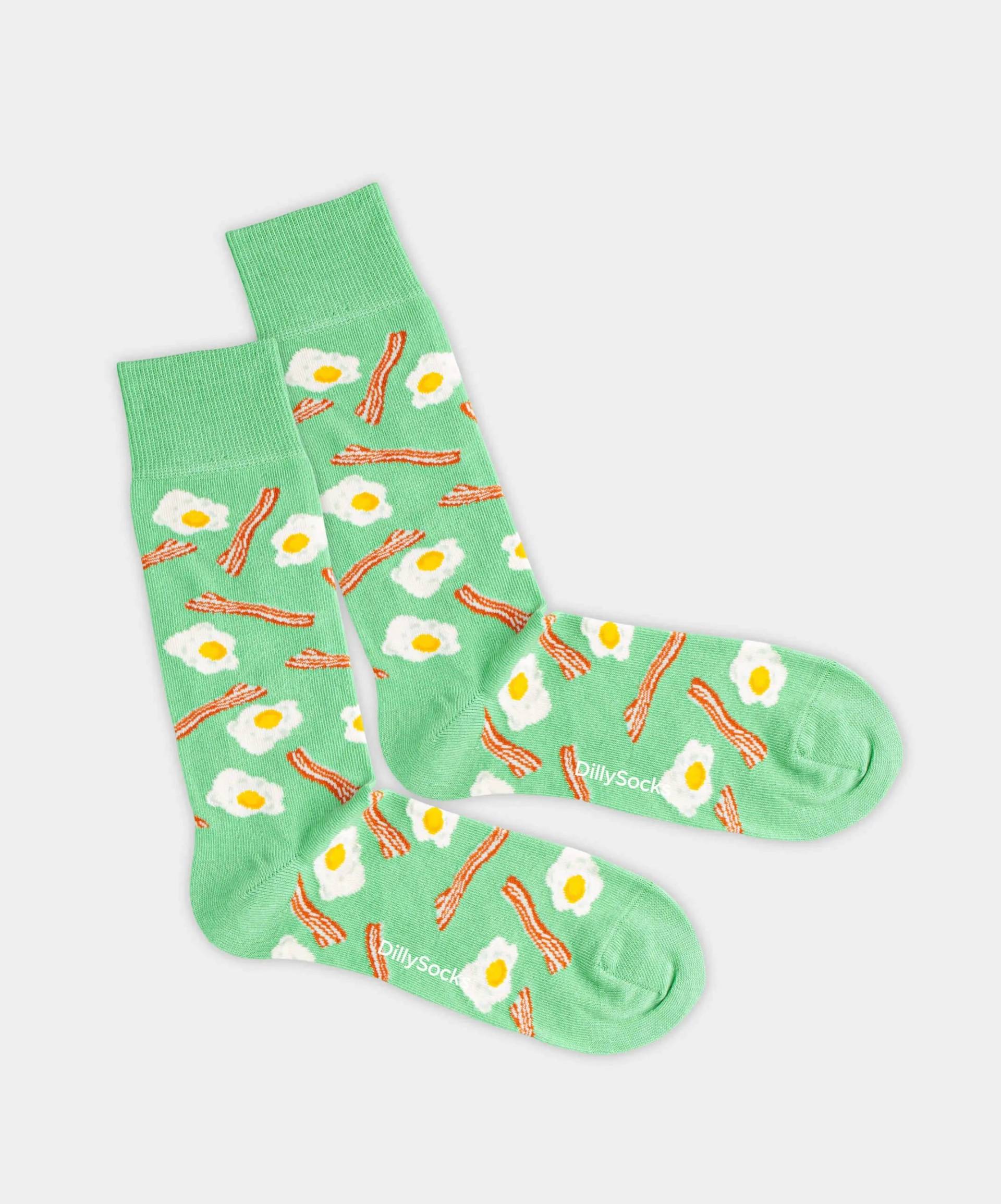 - Socken in Grün mit Essen Motiv/Muster von DillySocks