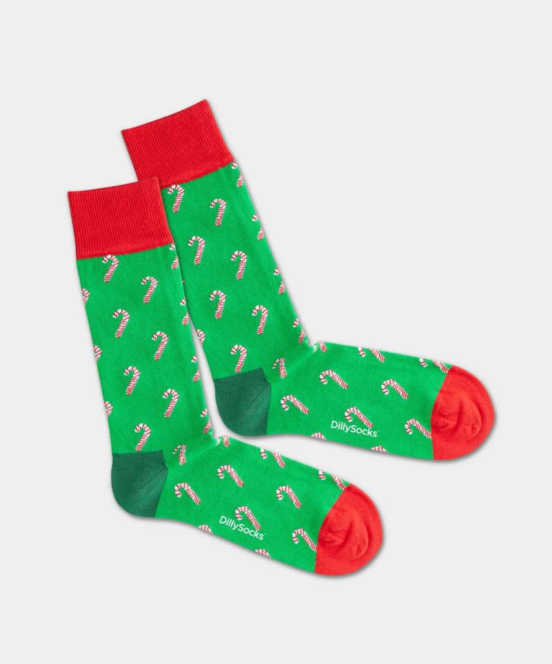- Socken in Grün mit Weihnachten Motiv/Muster von DillySocks