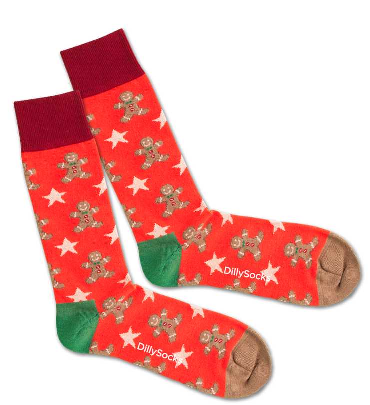 - Socken in Rot mit Weihnachten Motiv/Muster von DillySocks