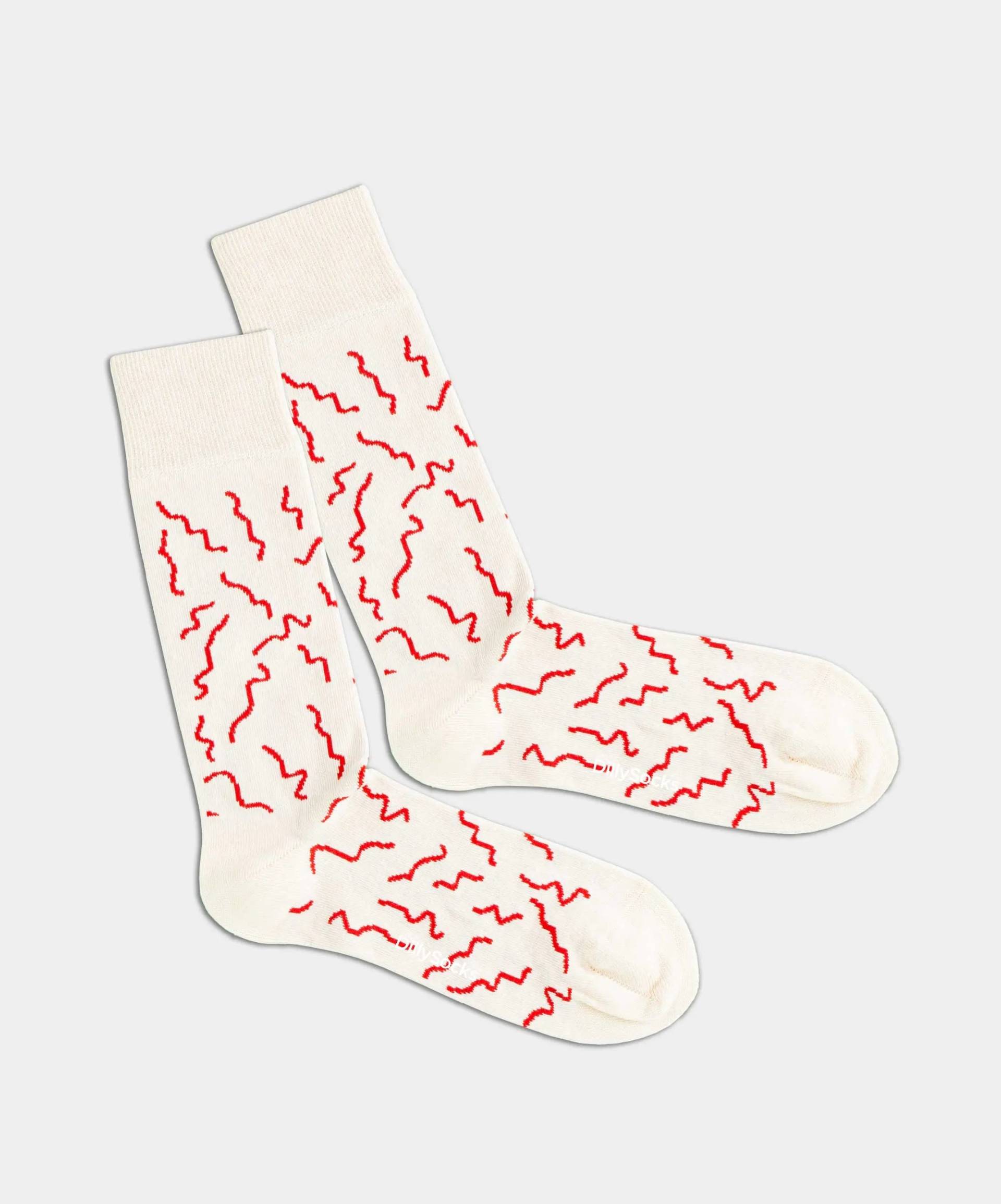 - Socken in Weiss mit Konfetti Motiv/Muster von DillySocks